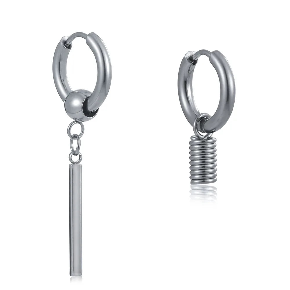 Factory High Quality Wholesale European and American Personality Simple Men Stainless Steel Ear Buckle Earrings