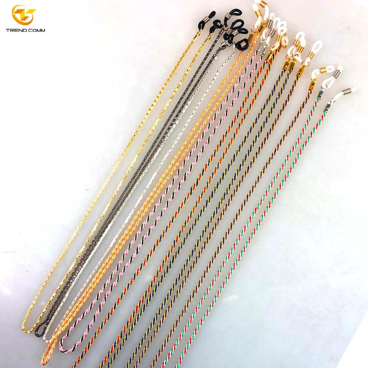 Metal Luxury Custom Eyeglasses Necklace Detachable Chain Beaded Holder