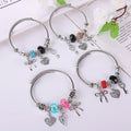 2024 Summer Season Girls Cute Heart butterfly Key Pendant Beads Girls Charm Bracelets Bangle