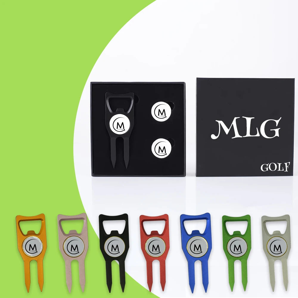 Custom logo Metal Golf Divot Repair Tool with Ball Marker Golf Gift Set