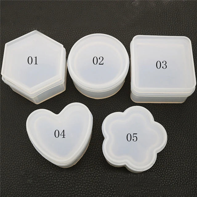 C-0239 Hexagonal storage box crystal drop plastic mold mirror square silicone resin mold