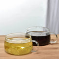 Promotion Handmade Simple Borosilicate Glass Tumbler 200ml Capacity Coffee Milk Tea Mug Handle Modern Design Drinkware