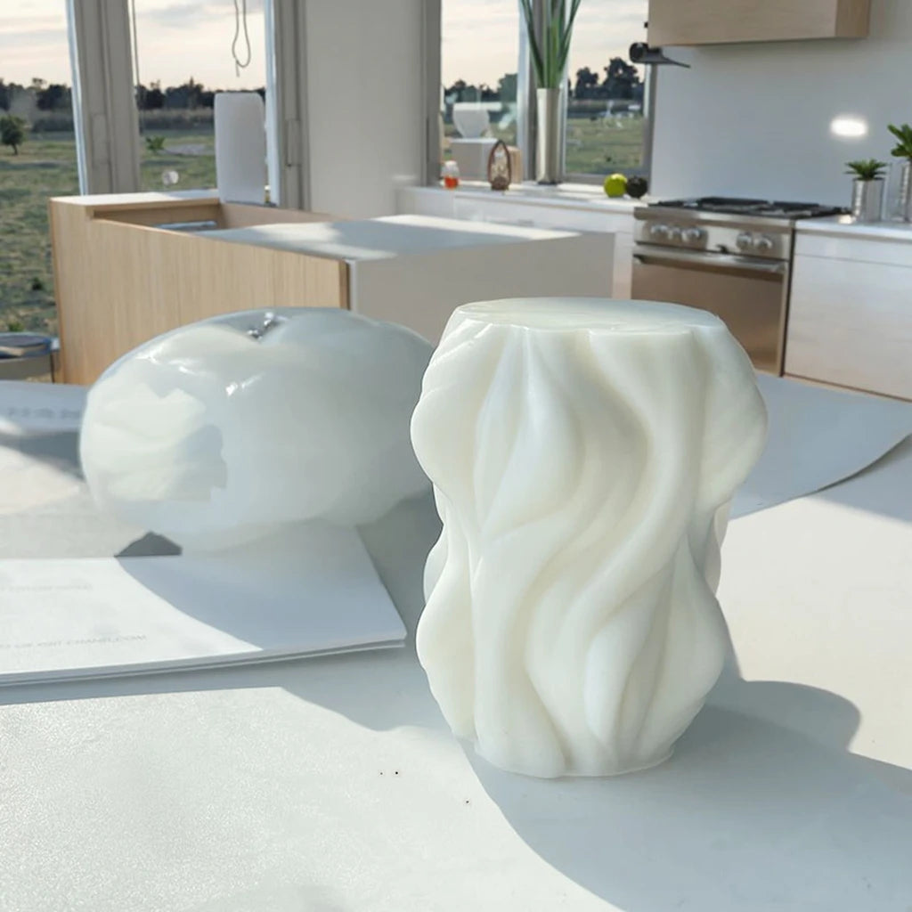 DIY Geometric Wave Aromatherapy Candle Silicone Mold Gypsum Ornament Expansion Stone Silicone Abrasives