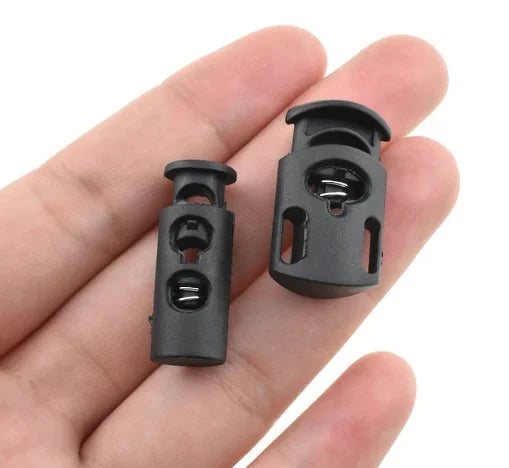 Double Hole Cord Locks with Adjusting Buckle End Plastic Spring Stop Toggle Stopper Hardware Product