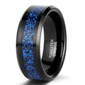 OAHLAN 8mm Green/Rose Gold/Blue Sand Inlay Romantic Tungsten Carbide Rings for Men's Wedding Engagement Dropshipping