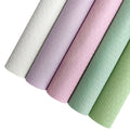 0.7mm Leatherette Fabric Pink Flower Line Solid Color Design Embossed PU Leather