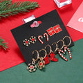 Bestone Christmas Trend Irregular Stud Hoop Alloy Drop Oil Big Crutch Snow Gift Women Earrings Set