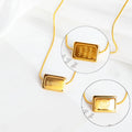 Women Fashion Trending Stainless Steel 18k Gold Plated 3d Triangle Pendant Smile Face Smiling Girl Lucky Minimalist Necklace