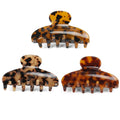 HONEY FLOWER Acetate European Leopard Print Grab Head Hair Ponytail Shark Clip