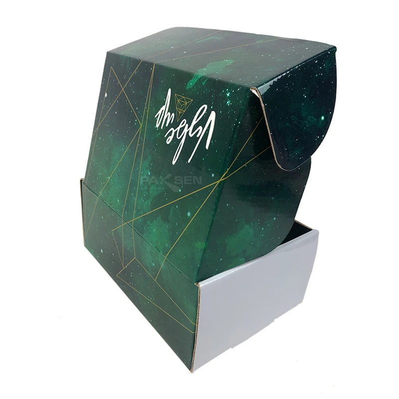 Custom Logo Green Color Cosmetic Corrugated Packaging Skincare Mailer Box Shipping Box Paper Box