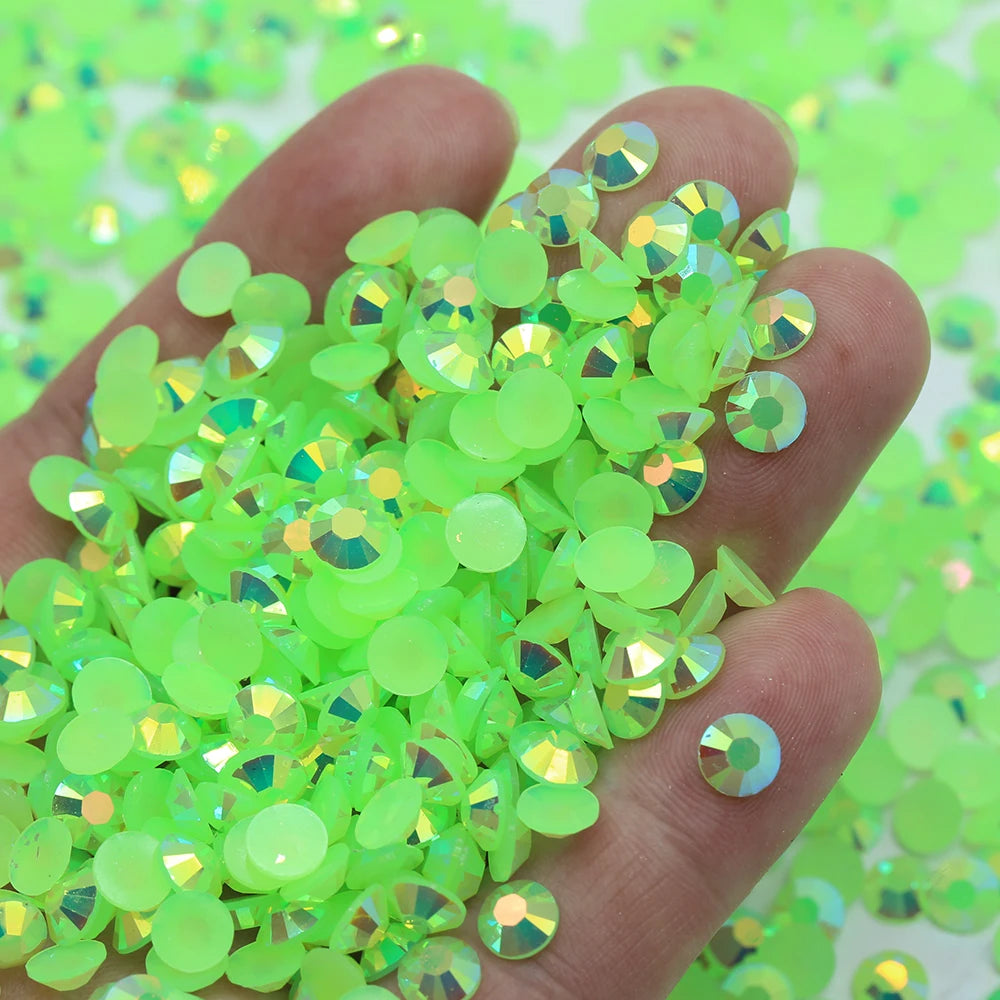 XULIN 2mm 3mm 100000pcs/bag Wholesale Jelly AB FlatBack Resin Flatback Rhinestone for Nail Art