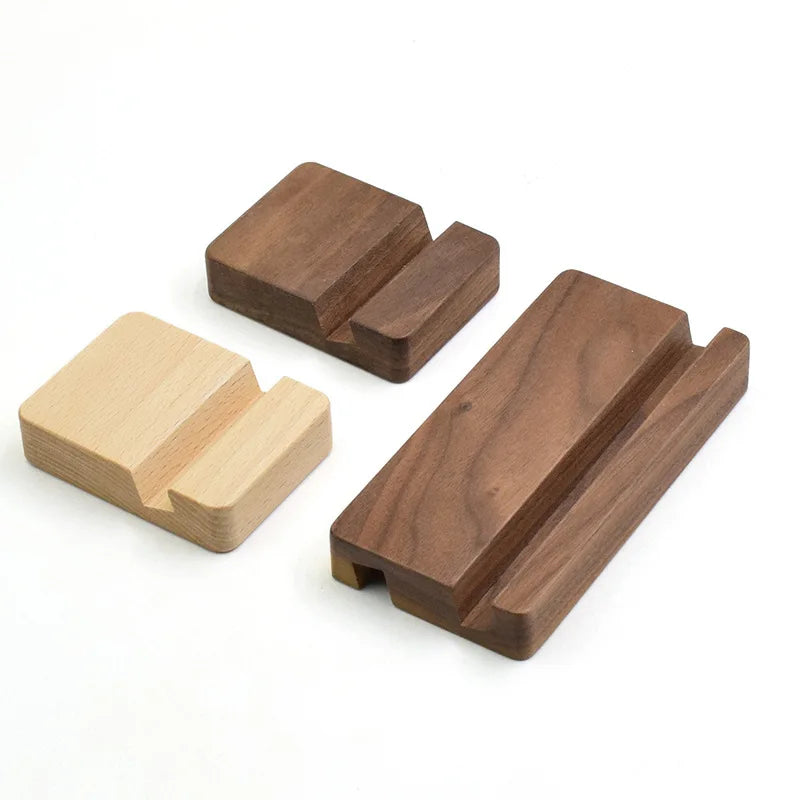 Beech Black Walnut Wooden  Stand Wood  Stand Desktop Cell Phone Stand for iPhone Portable Mobile Phone Holder Craft