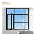 High Strength Aluminum Frame Interior Tempered Glass Swing Window Mosquito Screens Soundproof Casement Windows