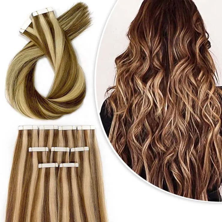 Wholesale 30 Inch Tape in Hair Extensions Straight Vendors Cuticle Aligned Virgin Human Tape in Hair Extensions Remy Hair