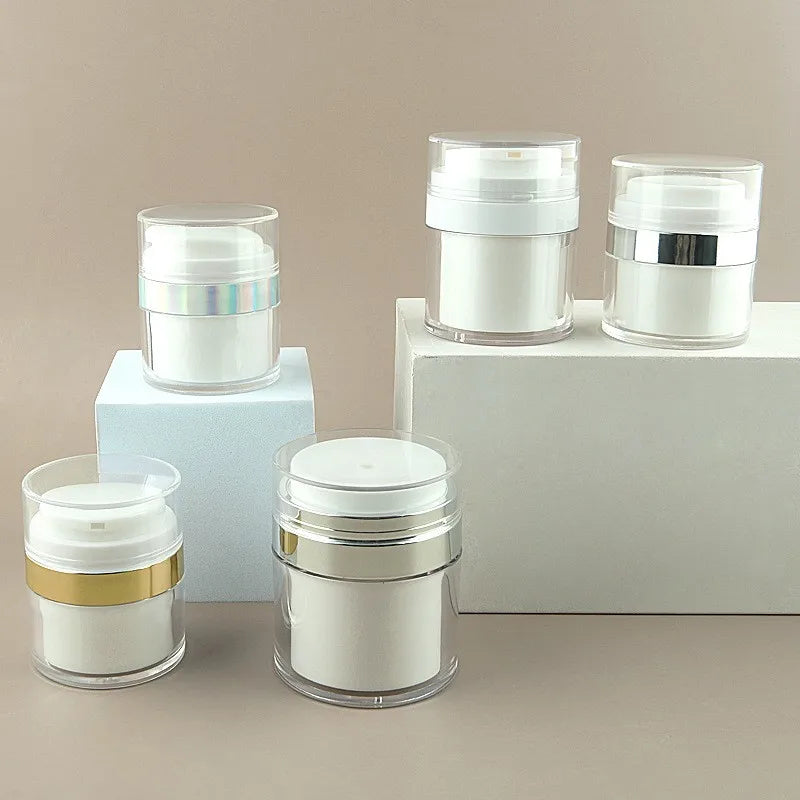 15g 30g 50g Colorful Empty Acrylic Airless Pump Bottle for Lotion Container Refillable Portable Cream Cosmetic Jar