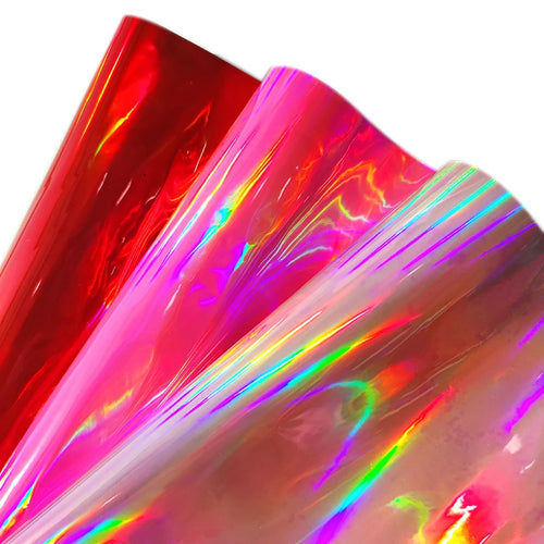 0.3mm in Silver Mirror Reflective Rainbow Solid Color Shiny PVC for Diy Making Bags Phone Cases Decorations Bow Hairclip Crafts