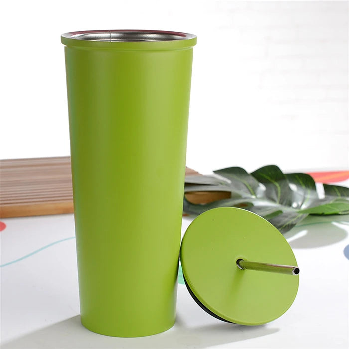 25oz 750ml 304 Stainless Steel Double Wall Vacuum Insulated Tumbler with Straw Eco-Friendly Gift Cup for Business Gifts