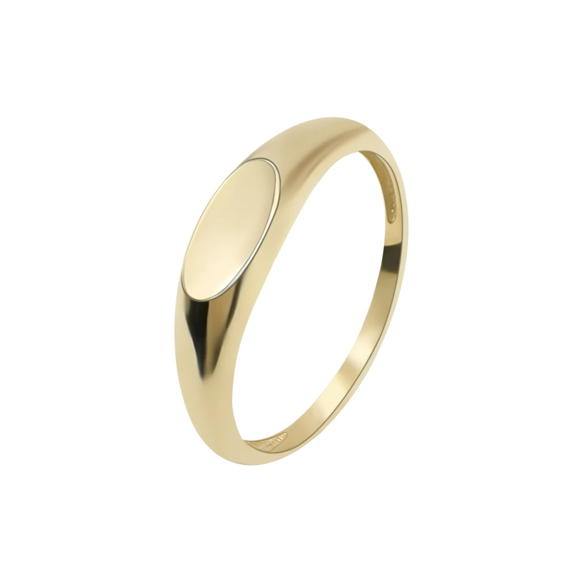 Jewelry Custom Engraved Logo on the Top Metal Rectangle Ring 9K Real Gold Trendy Mens Wedding Anniversary Rings