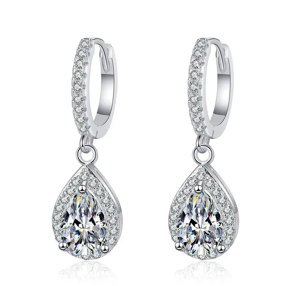 S925 Silver Classic Drop Earrings With Moissanite Elegant and Timeless Statement Jewelry