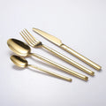 Stainless Steel 18/10 Light Gold Plated Vintage Style Flatware Set 4PCS with Custom Logo for Wedding and Restaurant Use