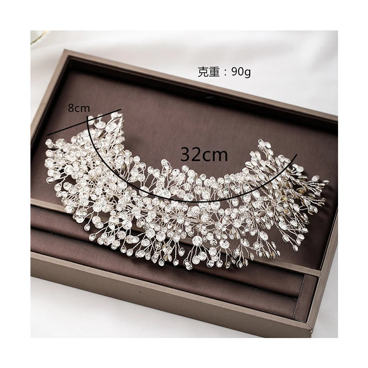 Luxury Shiny Diamond Hair Accessories for Brides Hair Hoop Wedding Hair Jewelry Rhinestone Headband