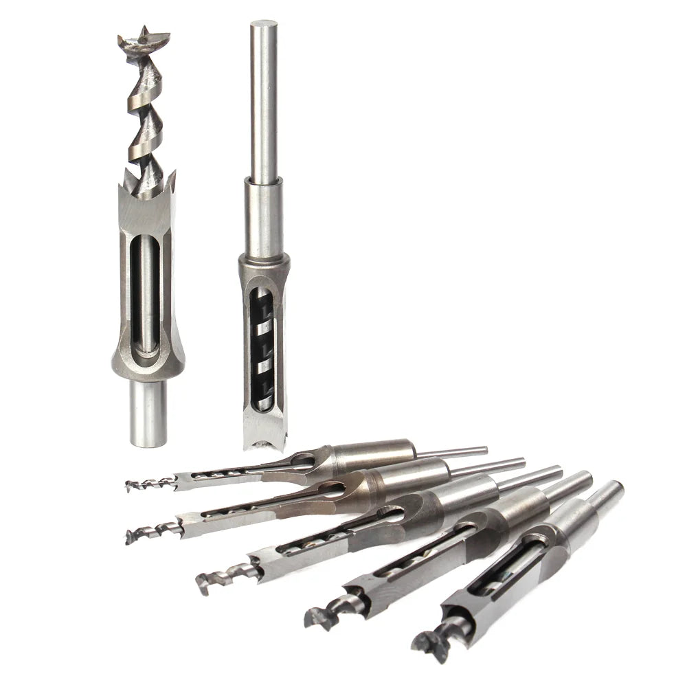6-12.7mm Square Hole Mortising Chisel Drill Bits Twist Auger Bits for Wood Carving and Woodworking Tools