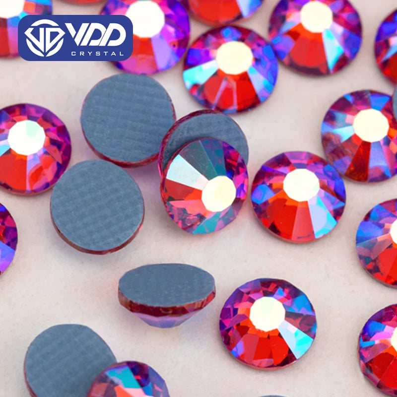 VDD 099 Rose AB SS6-SS30 High Quality Hotfix Glass Rhinestones Crystal Flatback Glitter Strass Stones Garment Wedding Dress