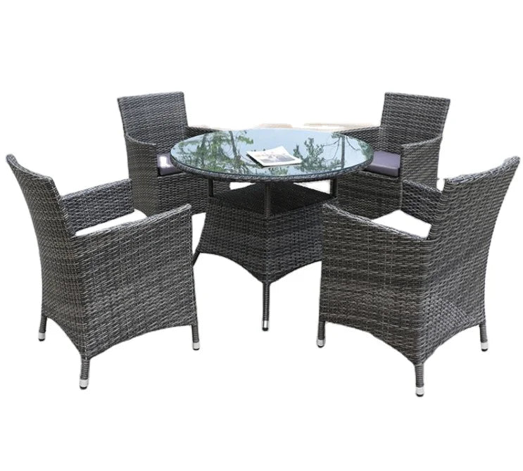 Rattan Woven Factory Outlet Outdoor Indoor Furniture Rattan Table and Chair Leisure Wicker Chair