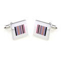 Wholesale Colorful Strips Elegant Cufflinks Custom Mens Suit Shirt Fashion Accessory Wedding Tuxedo Trendy Jewelry Gift Set