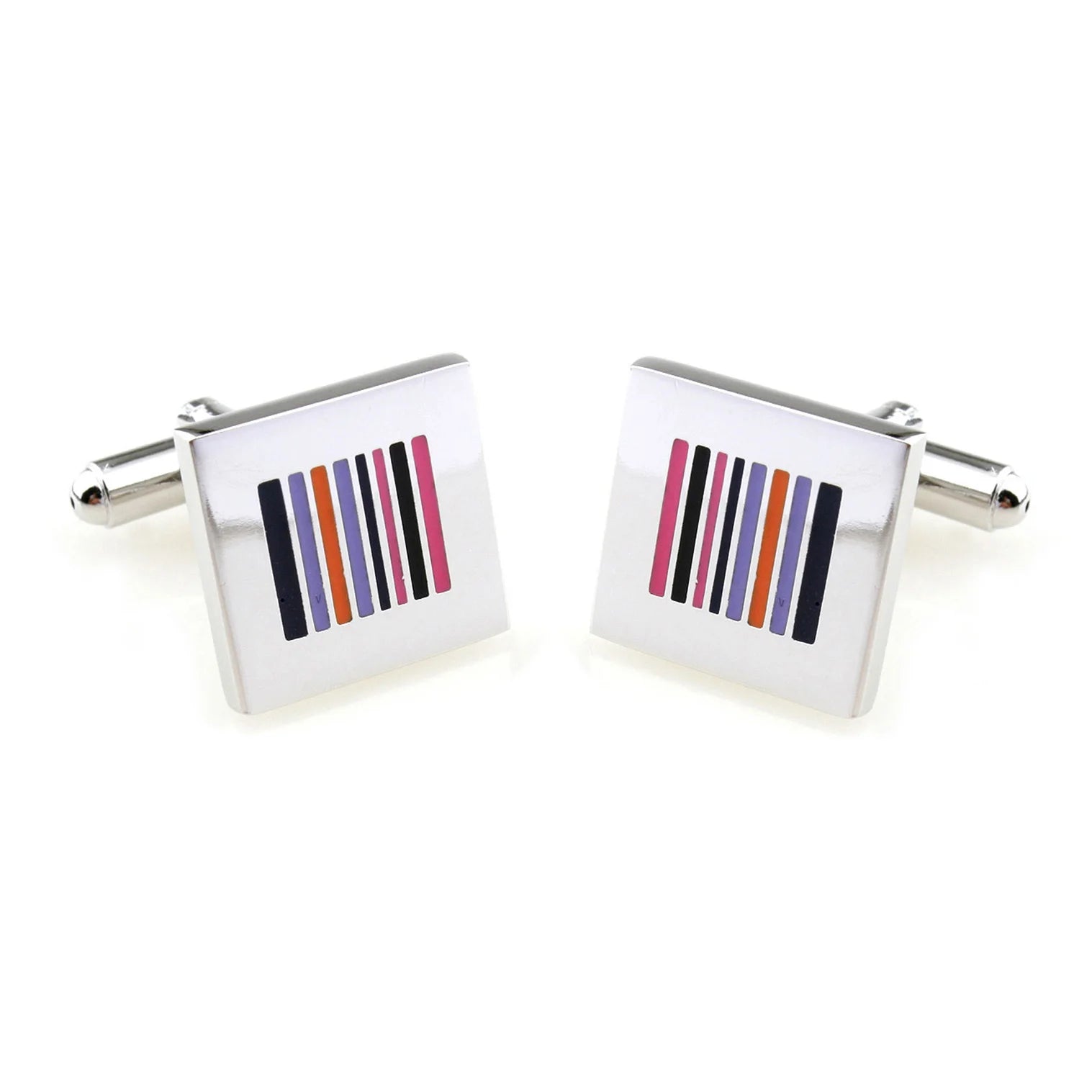 Wholesale Colorful Strips Elegant Cufflinks Custom Mens Suit Shirt Fashion Accessory Wedding Tuxedo Trendy Jewelry Gift Set