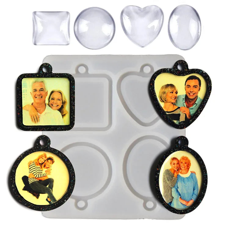 YS Photo Frame Molds Silicone DIY Personalized Photo Gem Patch Keychain Resin Mould Home Decoration Candle Tags Plaster Tools