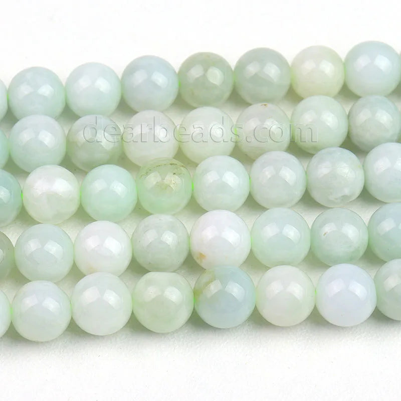 Wholesale Natural Nephrite Green Burma Jade Beads Gemstone for DIY Jewelry Bracelets Making 6mm 8mm 10mm
