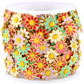 Colorful Stainless Steel Sunflower Pendant Chain Materials DIY Flower Bracelet Necklace for Jewelry Making Supplies