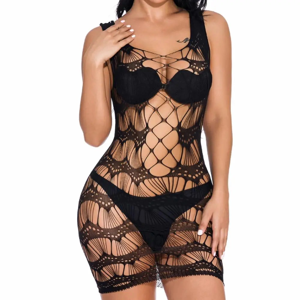 Sexy Hollow-out Sexy Net Dress Pajamas
