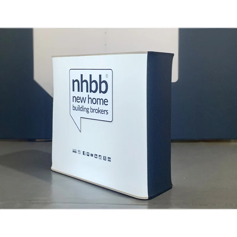 Pop up Counter Foldable Trade Show Counter Aluminum Custom Trade Show Table Display Stand Oval Tension Fabric Counter