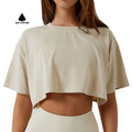 Custom Women Plain Color Fitness Gym Breathable Seamless Modal Yoga Crop Tops Quality Fashion Boxy Fitness Tee Shirt
