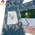 Elegant 3D Floral Embroidered Lace Fabric Sequin Embroidery Lace Fabric French Tulle Mesh Beaded Lace Fabrics for Bridal Dress