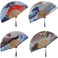 Exquisitely Hand-Carved Large Custom Printed Folding Wooden Fans Artistic Style with Love Theme Made Durable Plastic Material