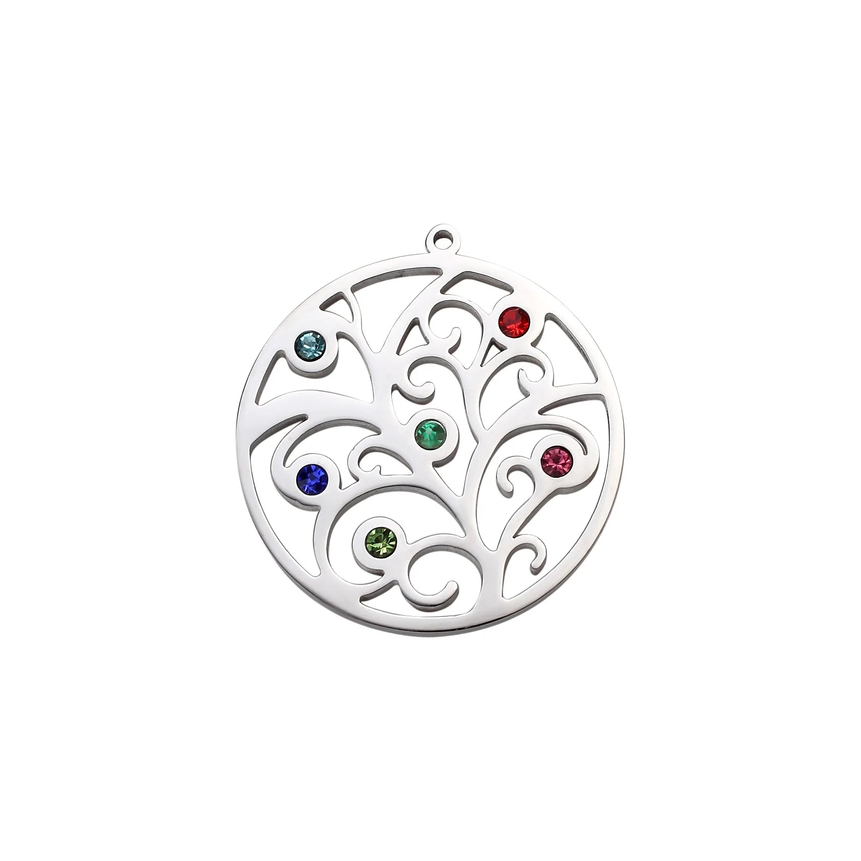 Waterproof Message Charms Life Tree 316L Stainless Steel 25mm Valentine's Day Gift Zircons Hollow DIY Jewelry Making Charms