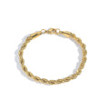 BM Luxury Jewelry Waterproof Stainless Steel Twisted Bracelets 18k Gold Rope Chain Bracelet