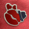 Cut Out logo Full Embroidery Patch With Gluefancy Design 3D Heat Press Embroidery Tag for Bags