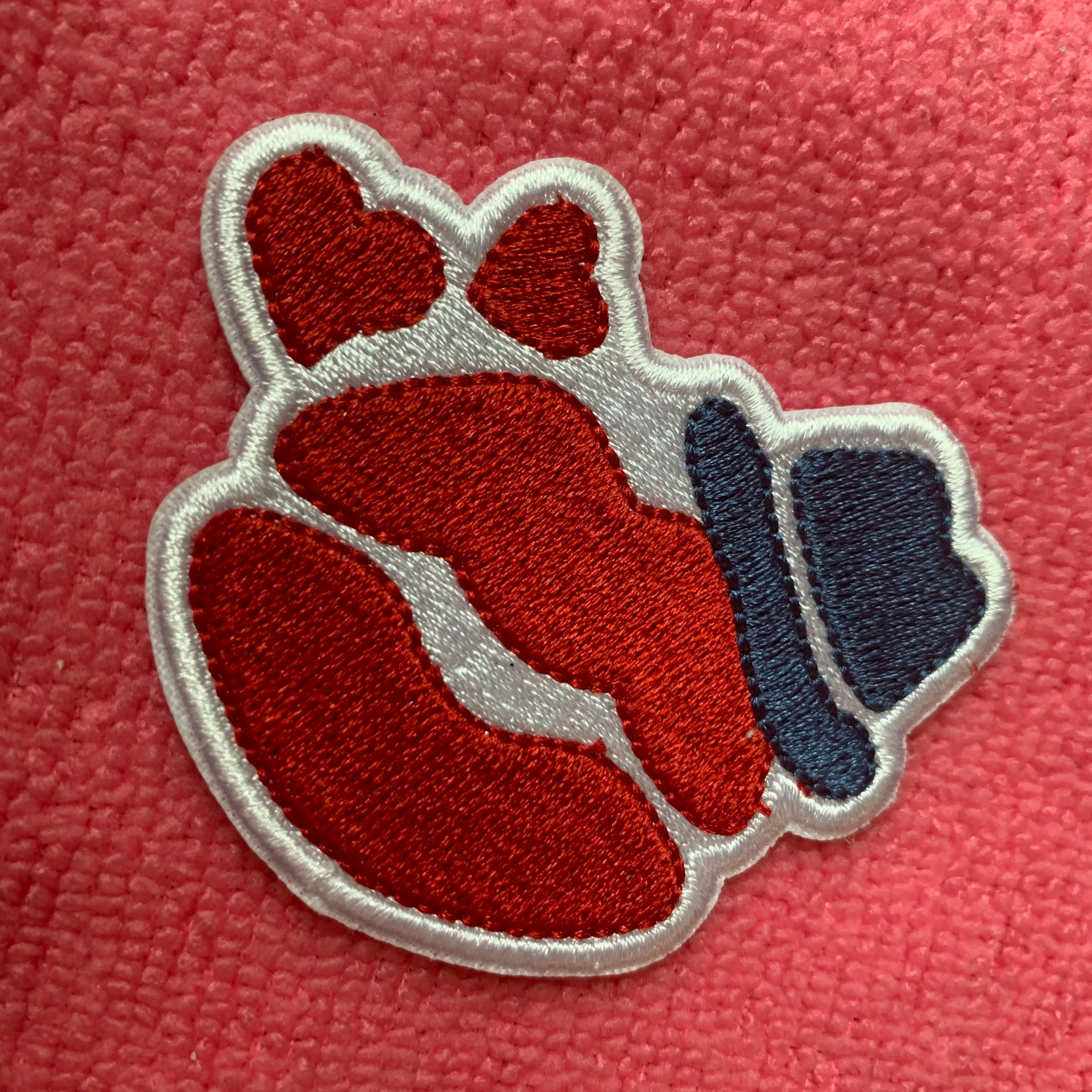 Cut Out logo Full Embroidery Patch With Gluefancy Design 3D Heat Press Embroidery Tag for Bags