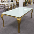 Luxury Titanium Gold Stainless Steel Rectangle Hotel Table for Modern Event Furniture