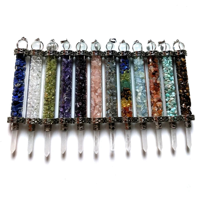 Natural Clear Quartz Pendant Chips Classic Fengshui Long Pendulum Reiki Point Wholesale Gemstone Price Crystal Chakra Supplier