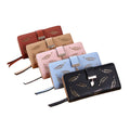 Creativity Hollow Out Leaves Zipper Long Vintage Card Holder Money Clip Wallet for Women