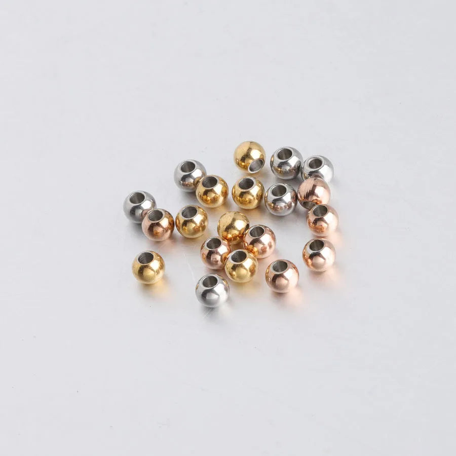 Wholesale 5/6mm Stainless Steel Round Spacer Beads for Diy Bracelet Necklace Jewelry Making