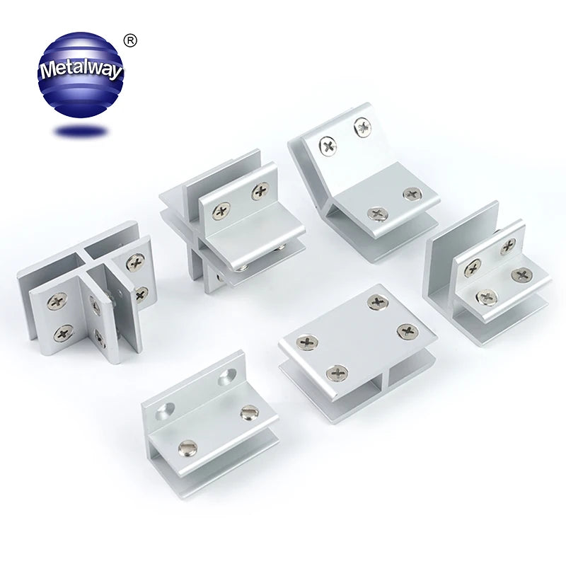 Aluminum  Glass Shelf Partition  Bracket Adjustable Clip Holder for 6-12mm Panel