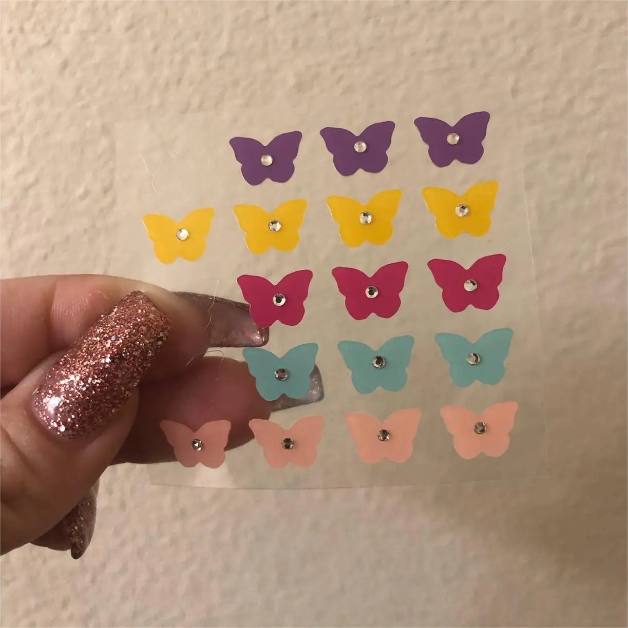 OEM Private Label Printed butterfly Flower Shape Cute Acne Pimple Patch with Crystal 20ct