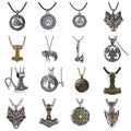 Viking Symbol Tree of Life Pendant PE0101 Viking Pendant Wolf Pattern Viking Rune Stainless Steel Tourist Souvenirs for Friend