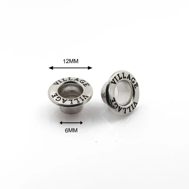 Fashion Design 12 mm Nickel Color Brass Custom logo Eyelet and Grommet for Leather